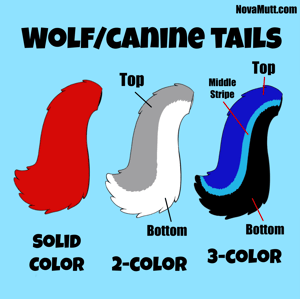 Image of Custom Color Canine Wolf Dog Tail