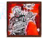Image 1 of End Human Pestilence Post Apocalyptic Resin Print on Wood | Coaster | Print
