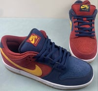 Nike SB Dunk Low Barcelona Red Wine Navy Blue Yellow Burgundy 