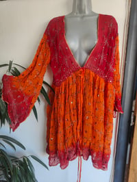 Image 1 of Sienna glitter wrap mini dress/kaftan/tunic