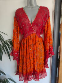 Image 2 of Sienna glitter wrap mini dress/kaftan/tunic