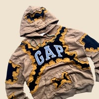 Image 3 of REWORKED GAP CRACKED MOCHA HOODIE SIZE L