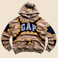 Image 1 of REWORKED GAP CRACKED MOCHA HOODIE SIZE L