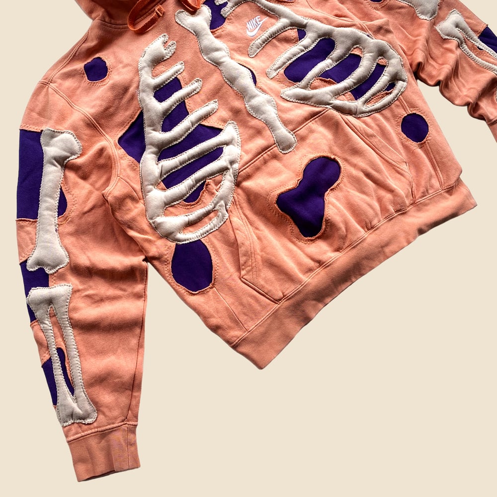 REWORKED NIKE FLOW 3D PUFF SKELETON HOODIE SIZE M