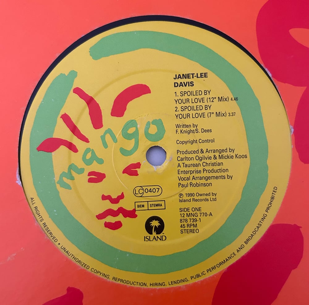 Janet Lee Davis – Spoiled By Your Love (Island Records) 12"