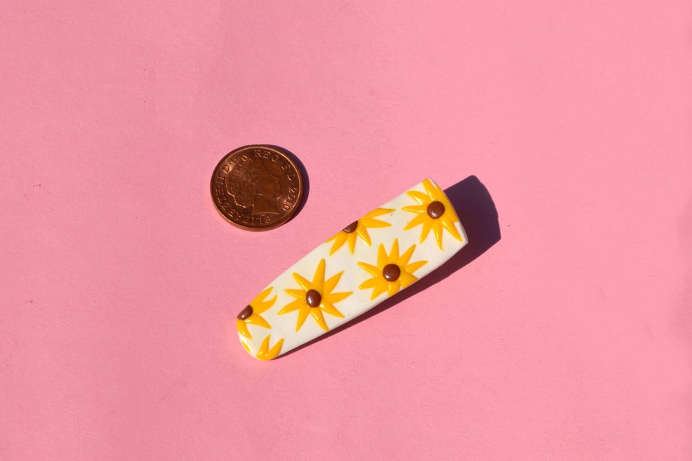 Image of Sunflower Clay Hair Barrette