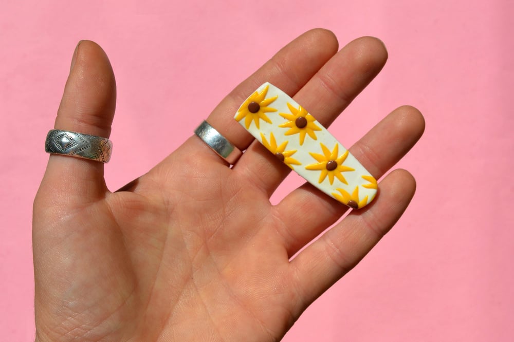 Image of Sunflower Clay Hair Barrette