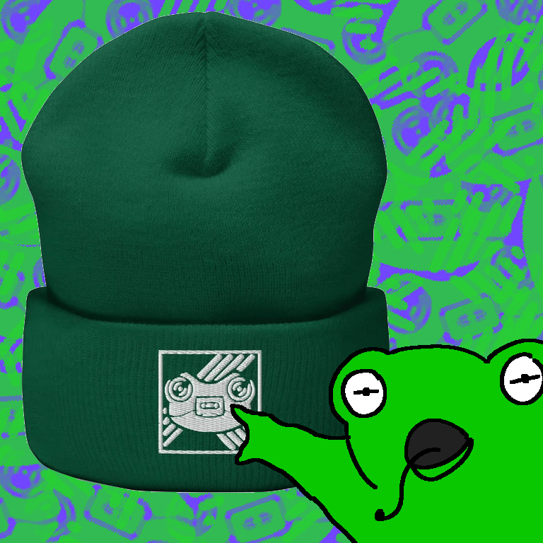 Image of Turtle Pals Tapes Corporate Shill Logo Beanie Hat FOR YOUR HEAD!!!!