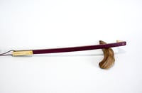 Image 2 of Handcrafted Wooden Backscratcher, Exotic Wood Purple Heart with Maple, Unique Gift for mom