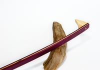 Image 1 of Handcrafted Wooden Backscratcher, Exotic Wood Purple Heart with Maple, Unique Gift for mom
