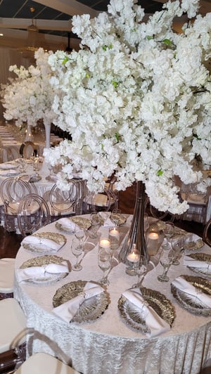 Image of White cherry blossom flowers  centerpieces 100cm  