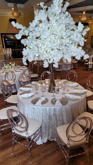 Image of White cherry blossom flowers  centerpieces 100cm  