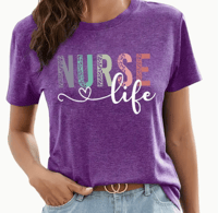 Image 2 of Nurse Life Cheetah Print Crew Neck T-Shirt