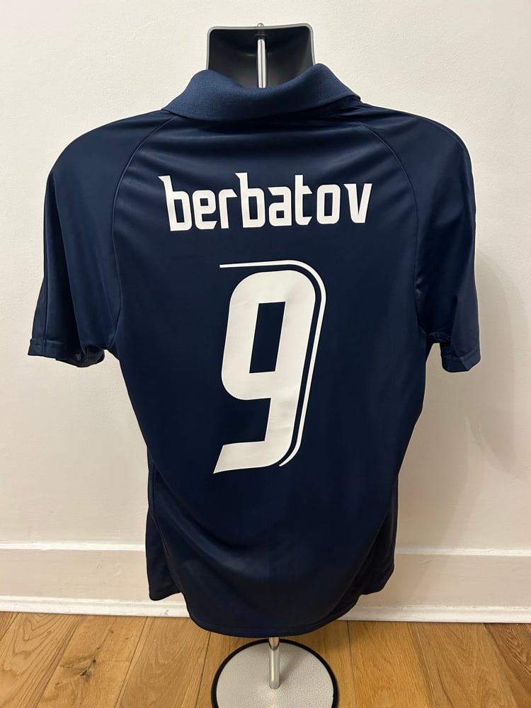 Image of Tottenham Hotspur “BERBATOV 9” 2007/08 Away Shirt + UEFA patch  (M)