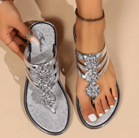 Stylish Rhinestone Flower Flip Flops: All-Season Comfort