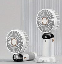 Image 2 of Versatile 5-Speed Mini Fan with LED Display - USB Rechargeable, Indoor/Outdoor