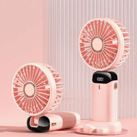 Image 3 of Versatile 5-Speed Mini Fan with LED Display - USB Rechargeable, Indoor/Outdoor