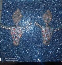 Bull head blinged earrings 