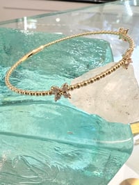 Image 2 of 14k diamond three flowers bracelet 