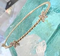 Image 3 of 14k diamond three flowers bracelet 