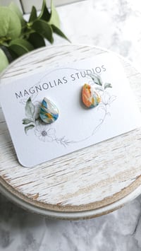 Image 2 of Watercolor Teardrop Studs