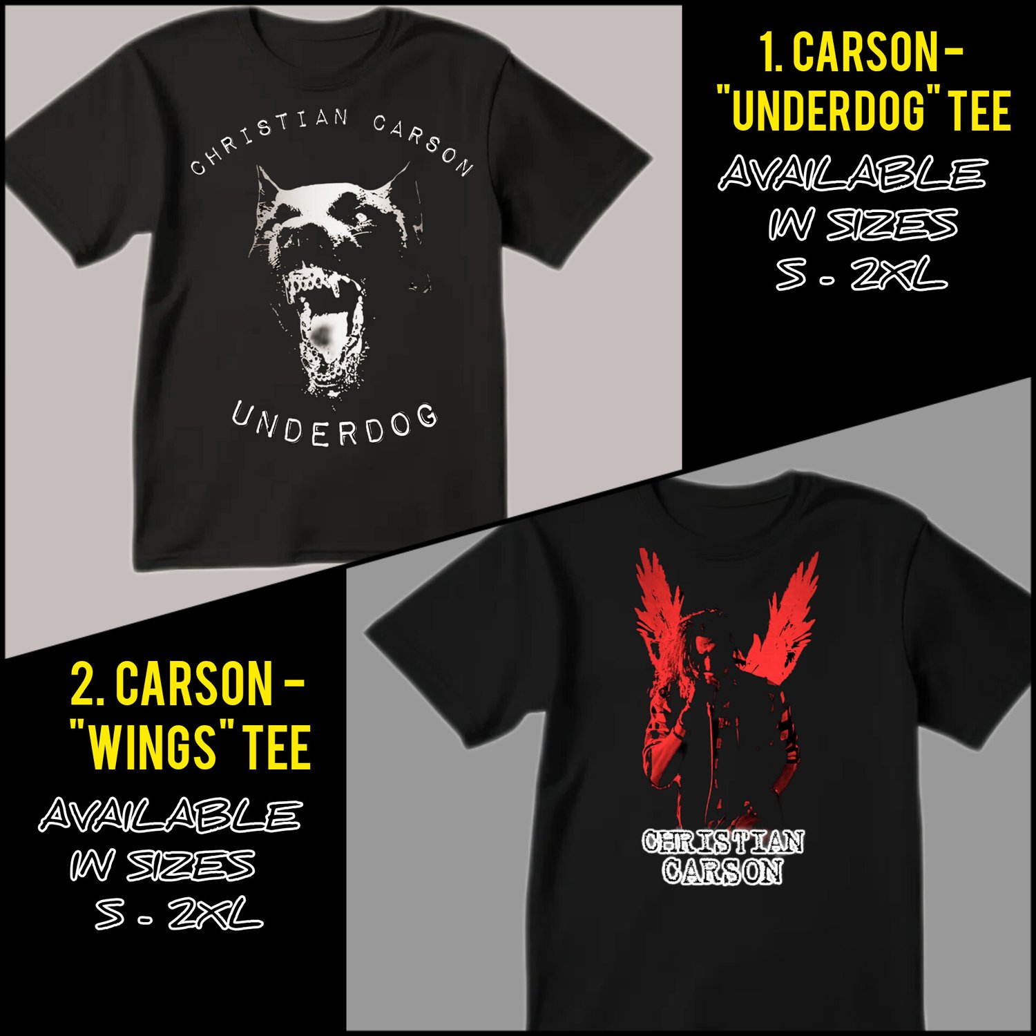 Image of NEW*- Carson: Underdog / Wings Tees!