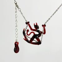 Image 1 of 1.25" Demon Pendant, silver chain