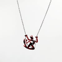 Image 2 of 1.25" Demon Pendant, silver chain