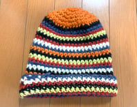 Image 1 of Chamula Monitaly multicolor hand woven merino wool cap hat, made in Mexico