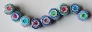 Hawaiian Mint Fly-Eye Tabs - 9 textured and polka-dotty tabs
