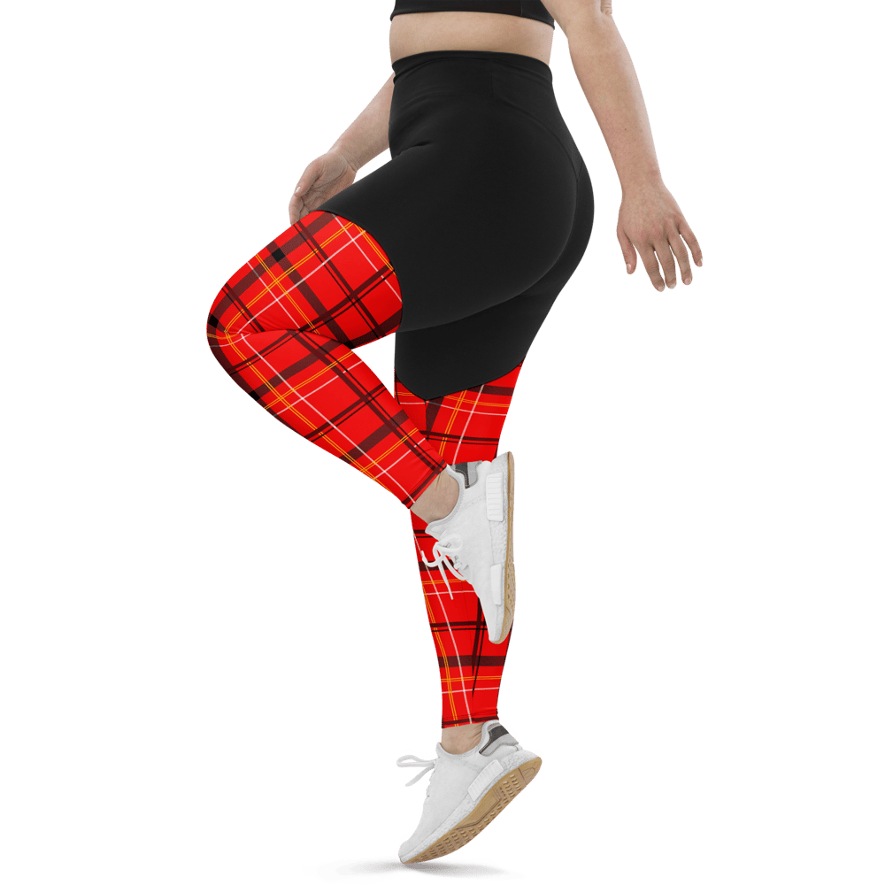 Red Tartan Women's Compression Tights