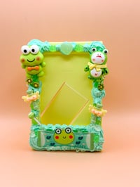 Image 1 of Green Frog Standee Decoden Photocard Frame