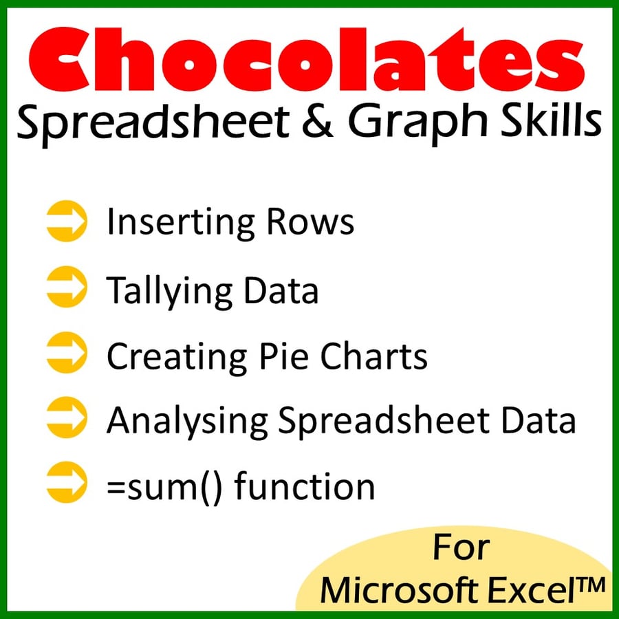 Image of Microsoft Excel Spreadsheet and Graph Skills - Chocolates Shop