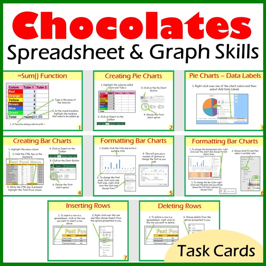 Image of Microsoft Excel Spreadsheet and Graph Skills - Chocolates Shop