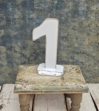 Handmade wooden number 1 white