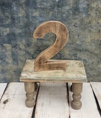 Handmade wooden number 2 brown