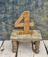 Handmade wooden number 4 brown