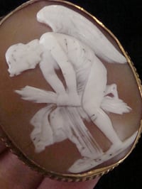 Image 4 of EDWARDIAN 9CT YELLOW GOLD FINE QUALITY MALE ANGEL CAMEO BROOCH