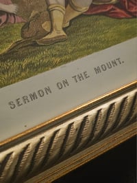 Image 3 of "Sermon on the mount" 1800's bible page with preserved spider web 