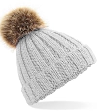 Image 1 of Children's Faux Fur Pom Pom Beanie