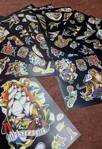 Image 1 of 11 x Tattoo Flash sheets by Bill Loika, Danny Boy and Jur Gillot