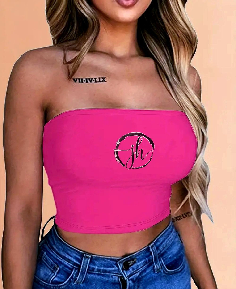 JH Brand Womens Polyester Lightweight Summer Tube Top