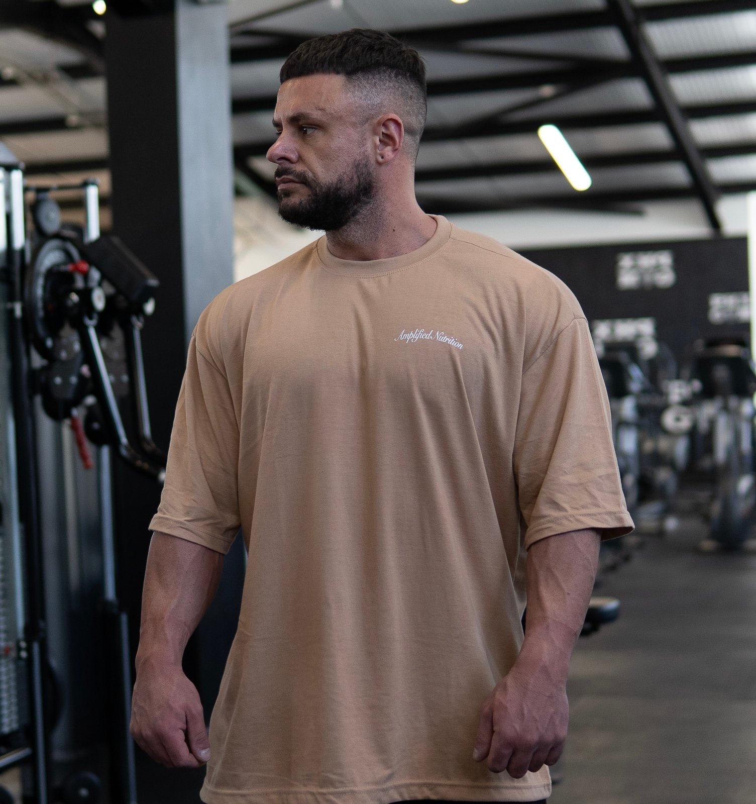 Amplified Oversized Tee – Beige Edition