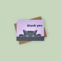 Image 3 of Thank You Cat Linocut Card