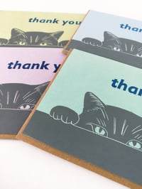Image 2 of Thank You Cat Linocut Card