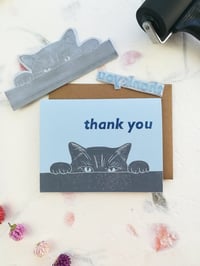 Image 1 of Thank You Cat Linocut Card