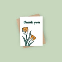 Image 3 of Thank You Tulips Linocut Card