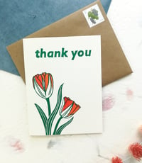 Image 1 of Thank You Tulips Linocut Card