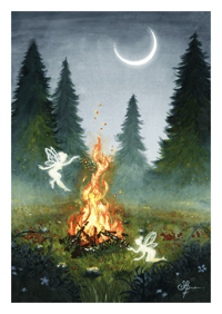 Print fairies and a campfire