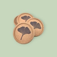 Image 1 of Ginkgo Leaf Cork Coaster Set